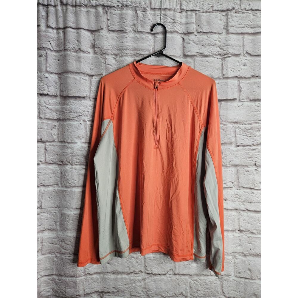 Ll Bean Men's Size Large Orange Sun Shirt